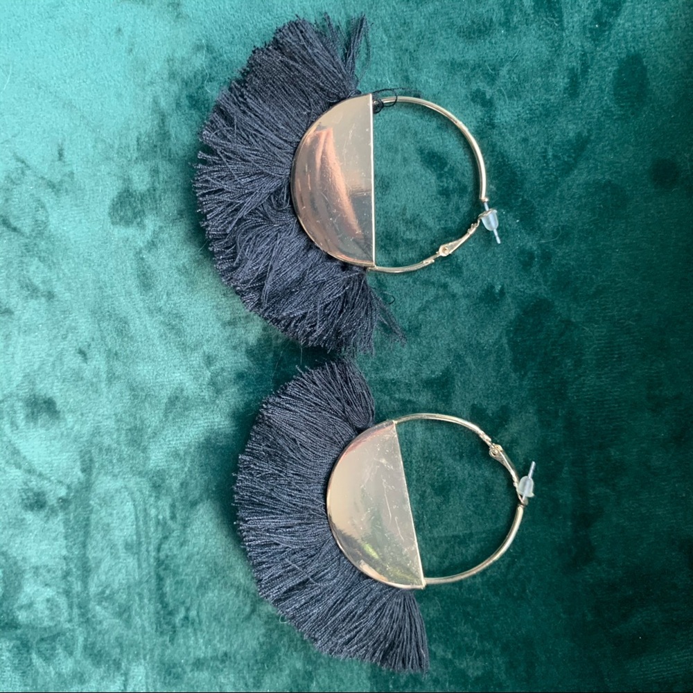 Funky Boho Fringe Tassel Fan Earrings